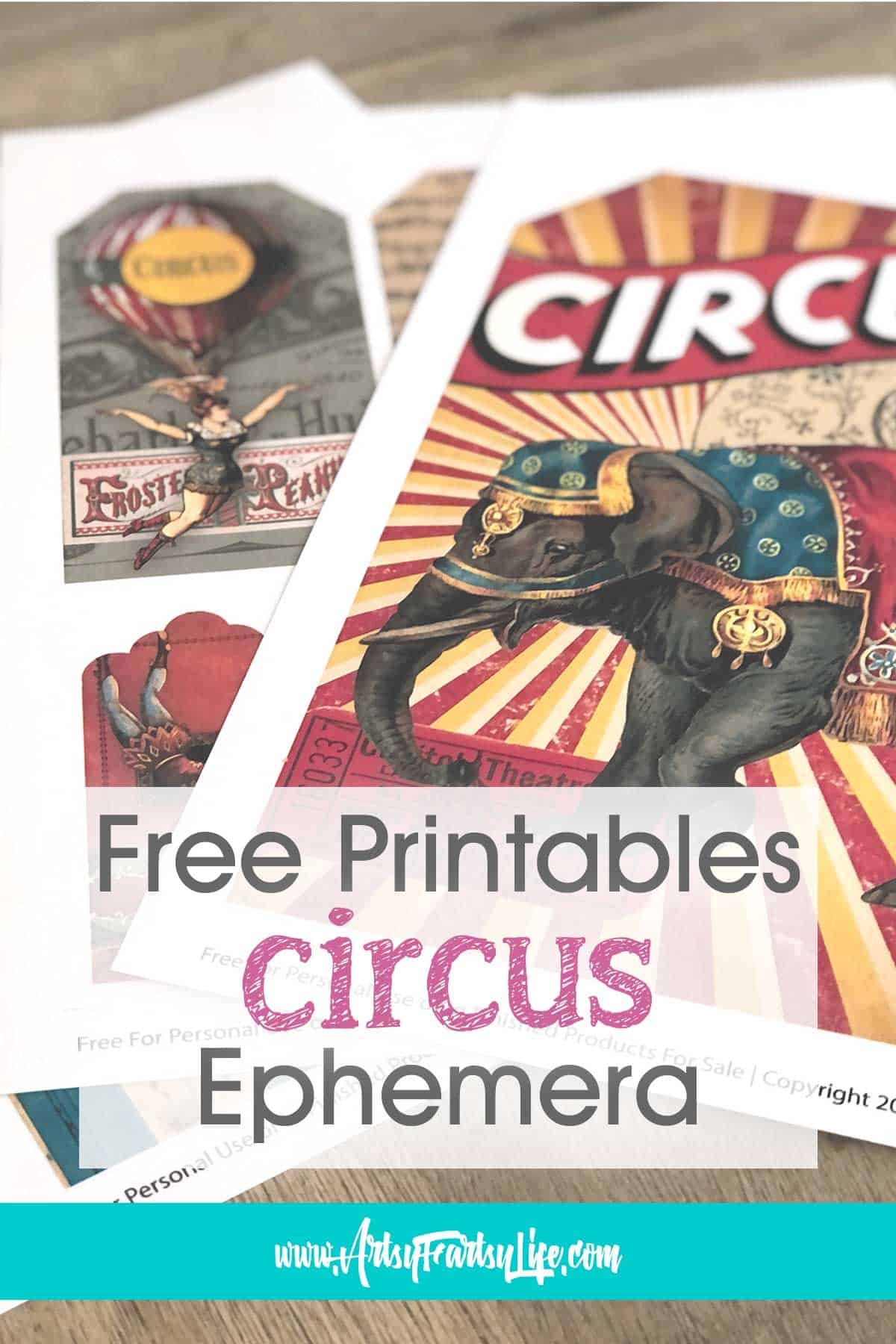 Free Circus Printable Ephemera Artsy Fartsy Life