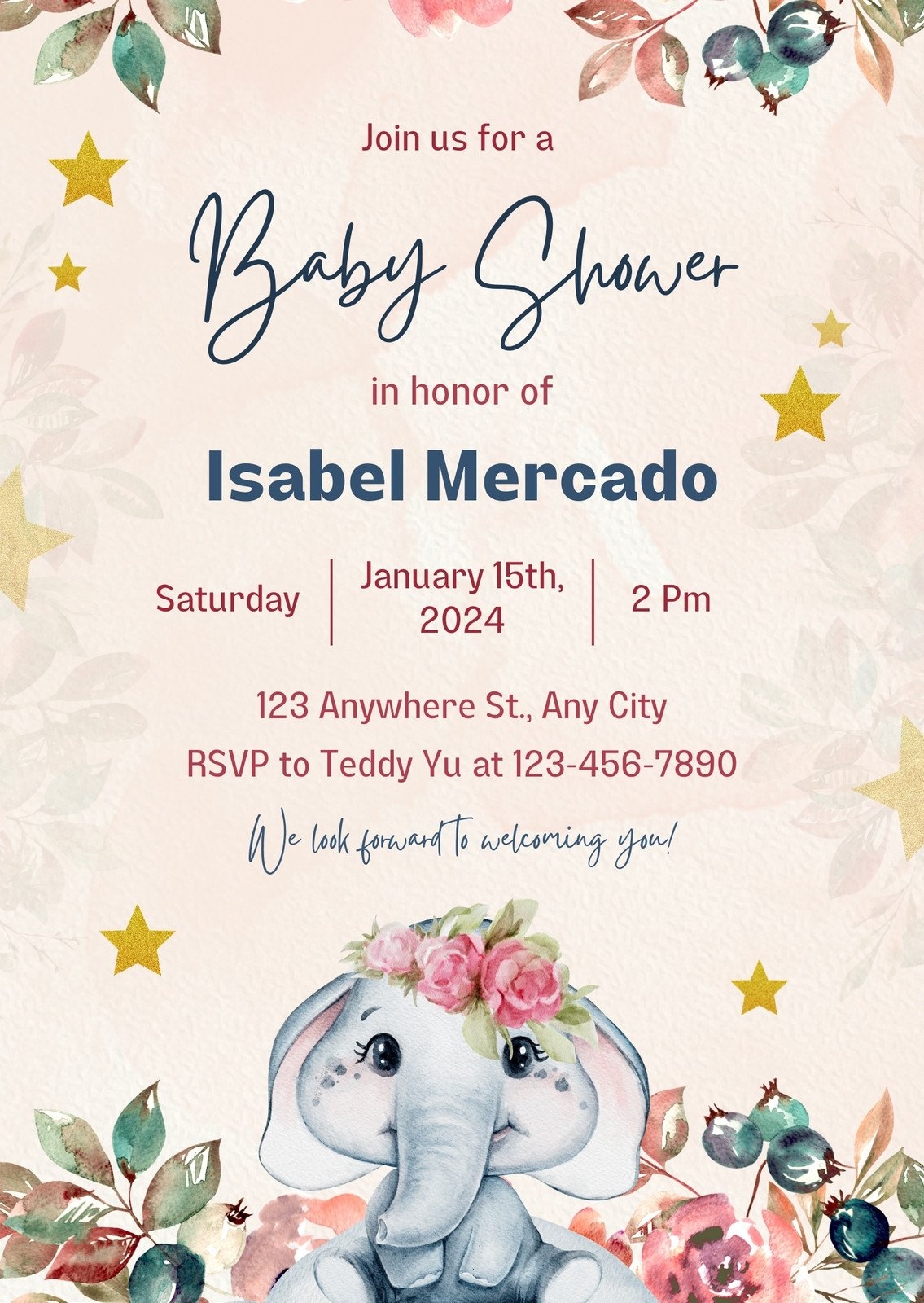 Free Custom Printable Baby Shower Invitation Templates Canva
