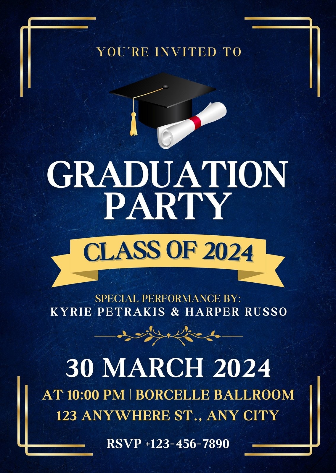 Free Custom Printable Graduation Invitation Templates Canva