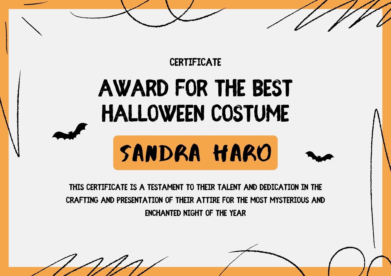 Free Custom Printable Halloween Certificate Templates Canva