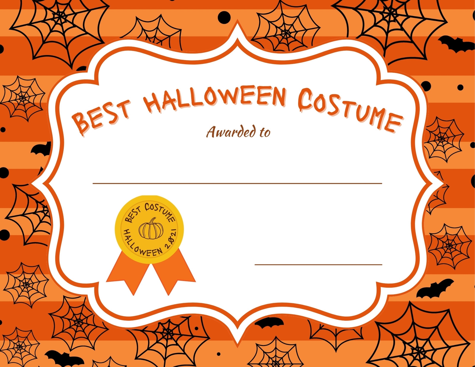Free Custom Printable Halloween Certificate Templates Canva