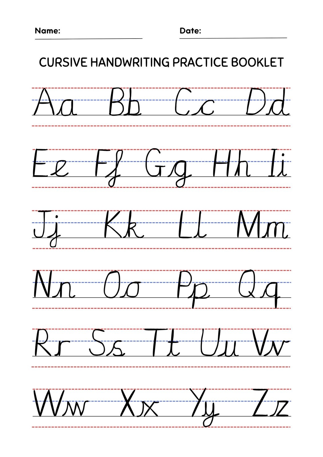Free Custom Printable Handwriting Worksheet Templates Canva