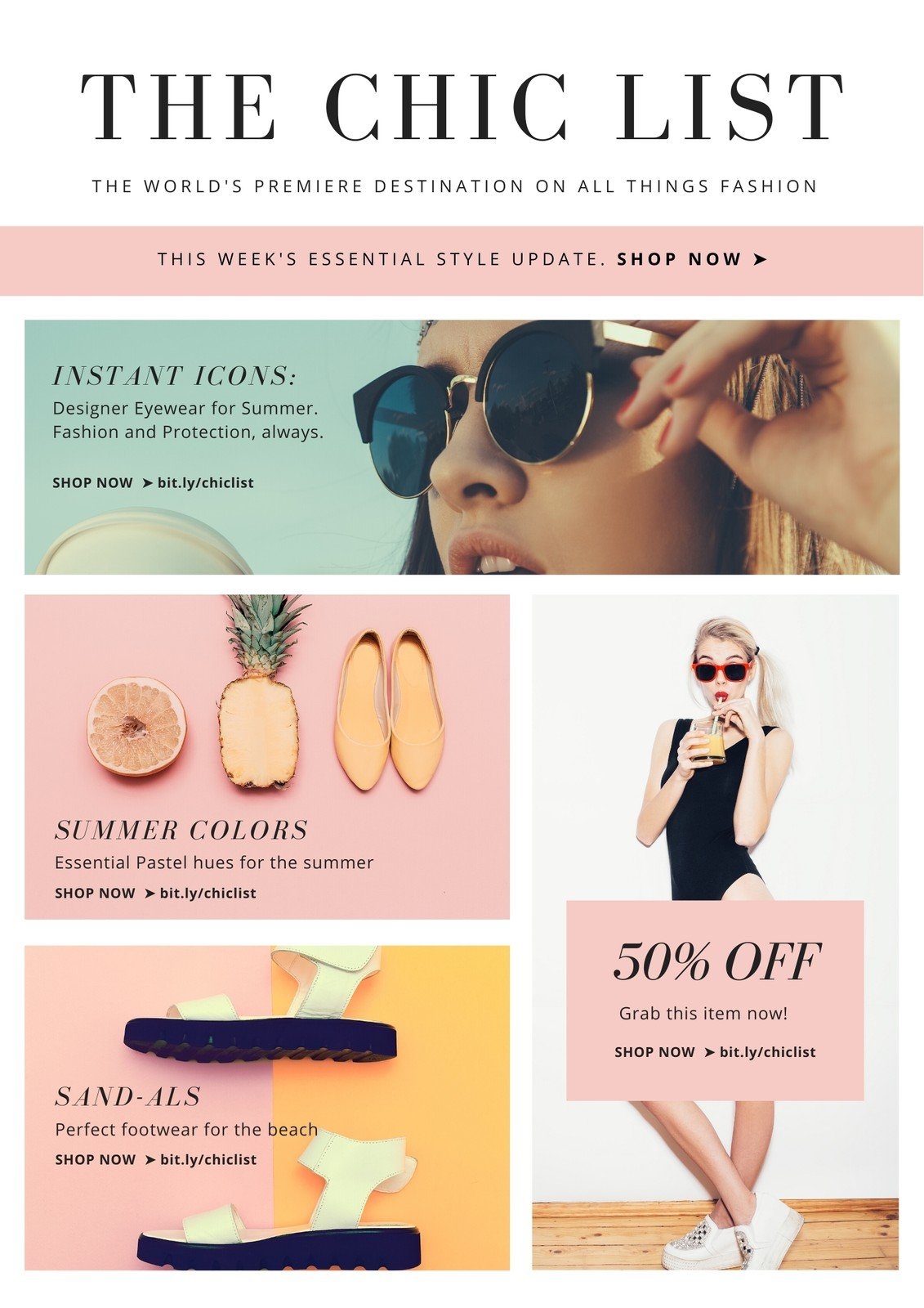 Free Customizable Fashion Newsletter Templates Canva