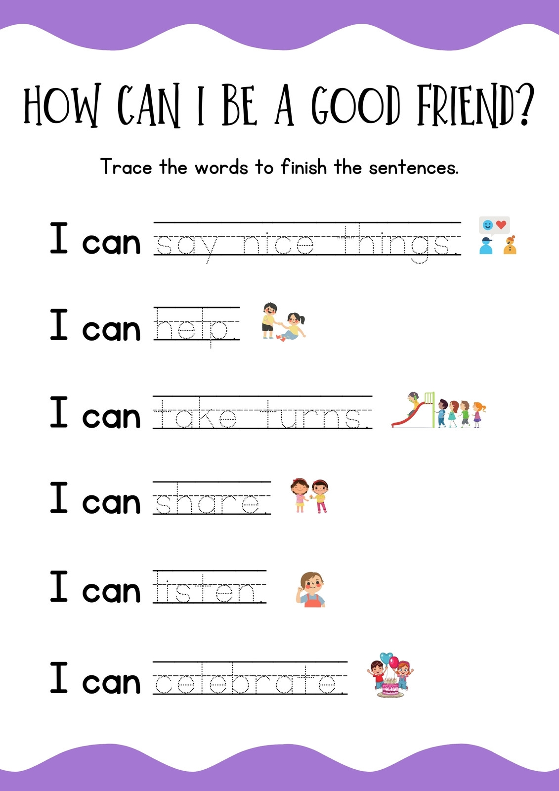 Free Customizable Friendship Worksheet Templates Canva