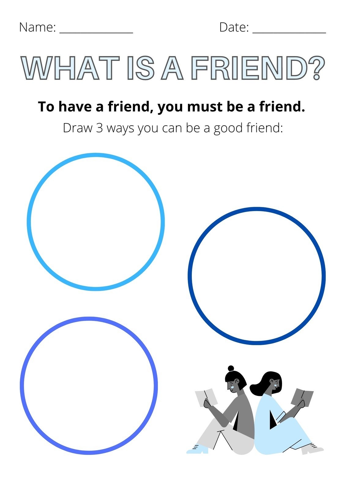 Free Printable Friendship Worksheets