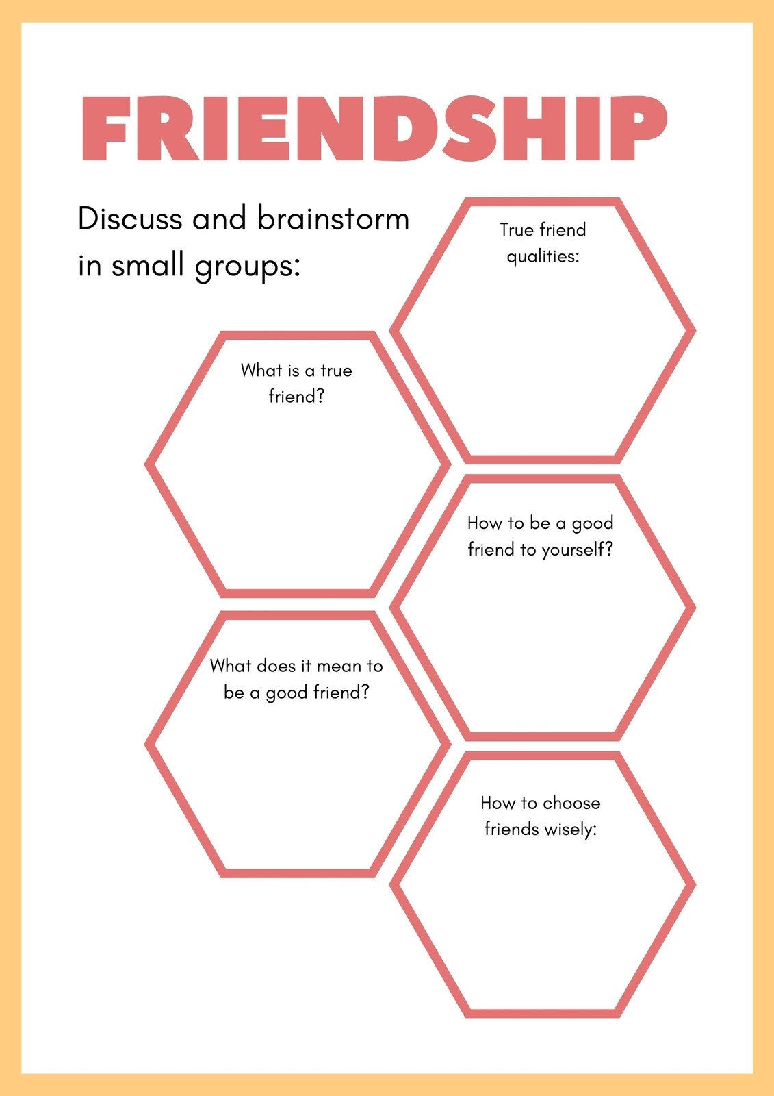 Free Customizable Friendship Worksheet Templates Canva