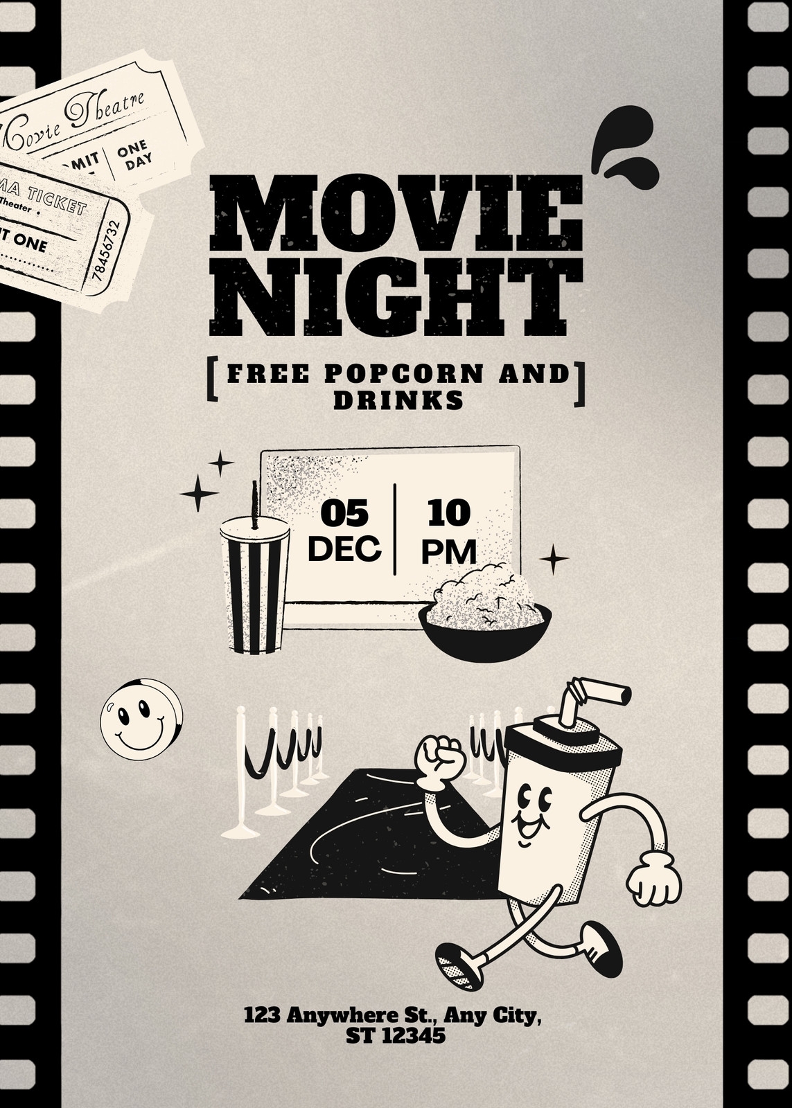 Free Customizable Movie Night Poster Templates Canva