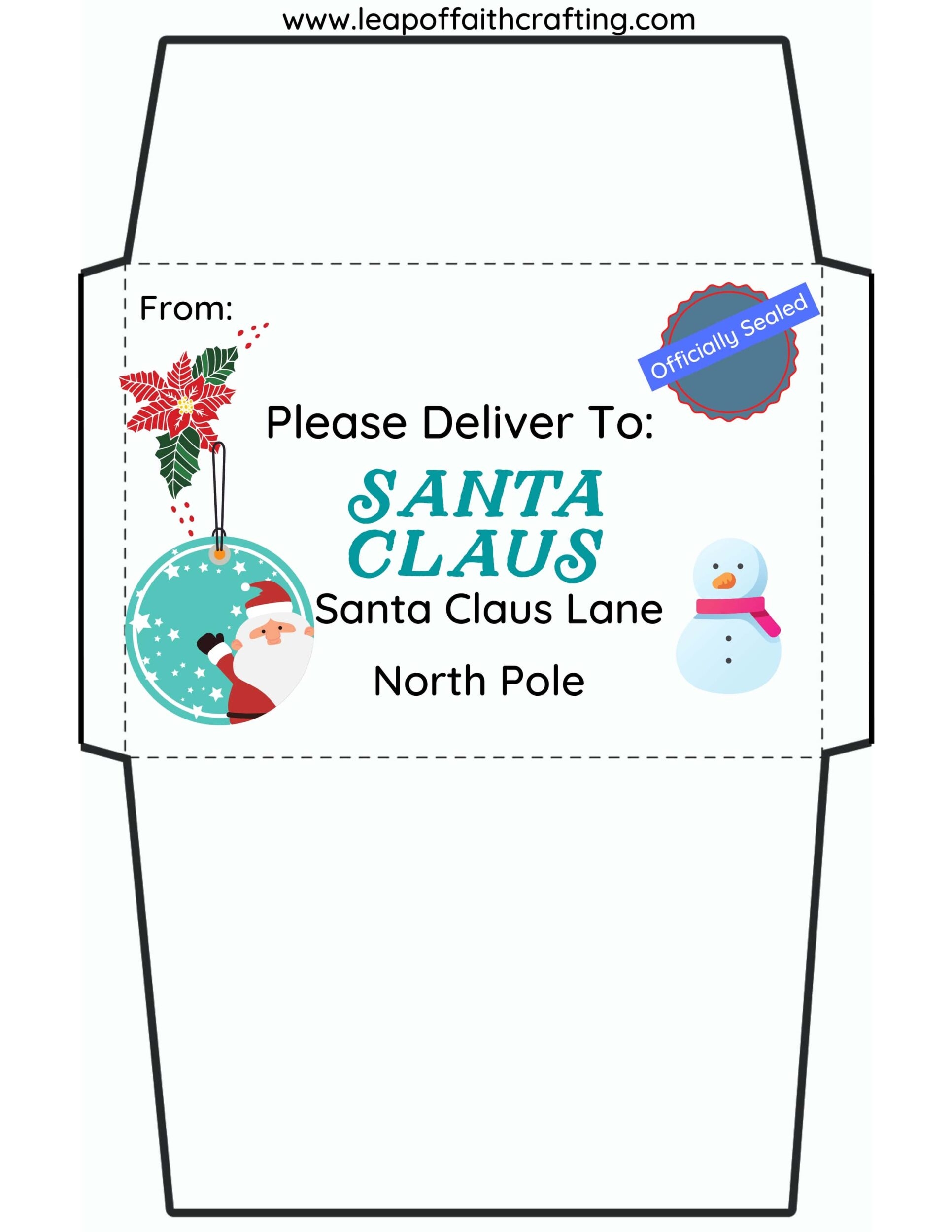 FREE Dear Santa Letter Template Printable With Envelope And Wish List Leap Of Faith Crafting