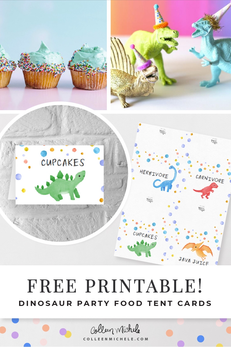 Free Dinosaur Printables 4 Food Tents Colleen Michele