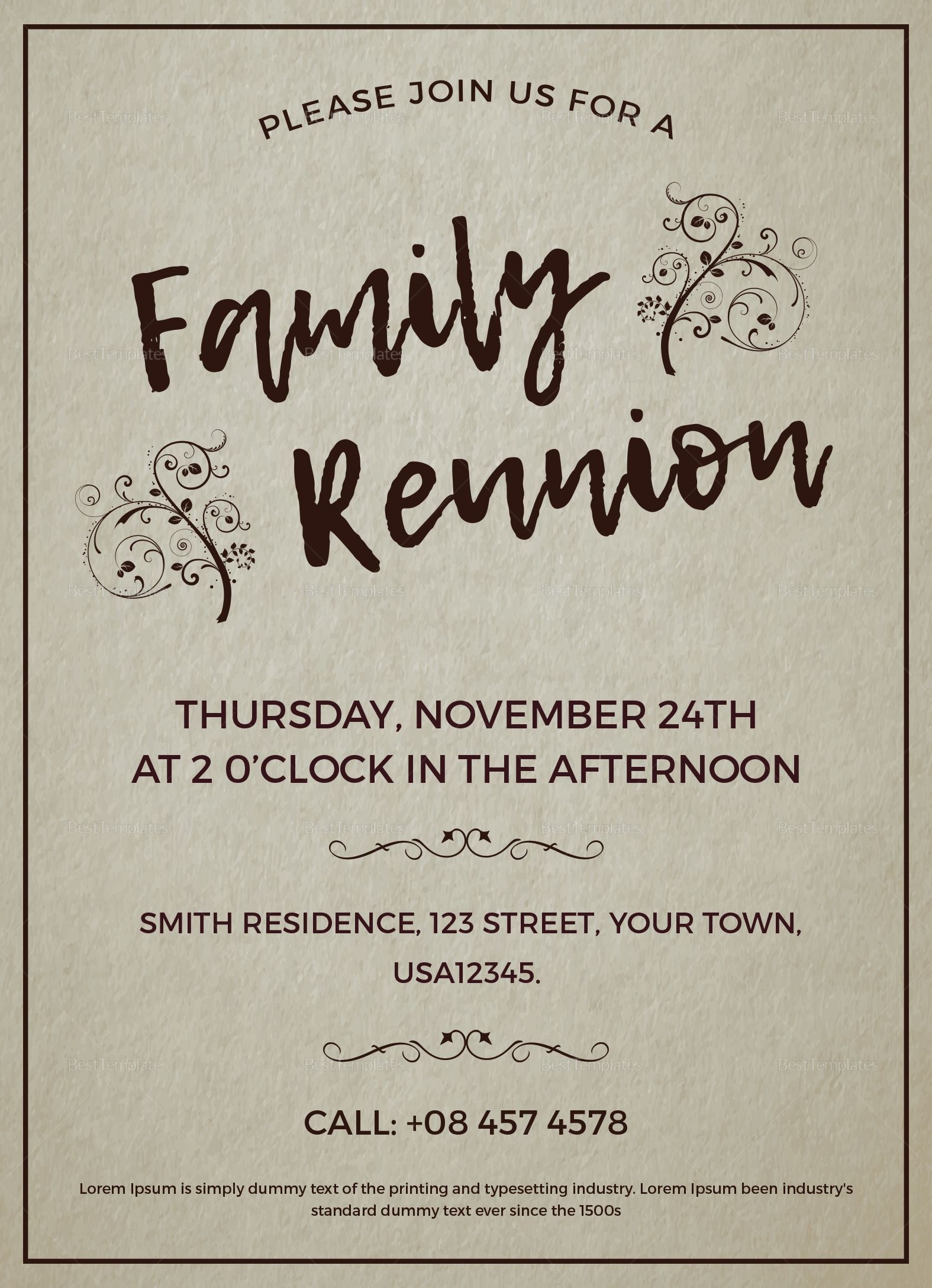 Free Family Reunion Letter Templates