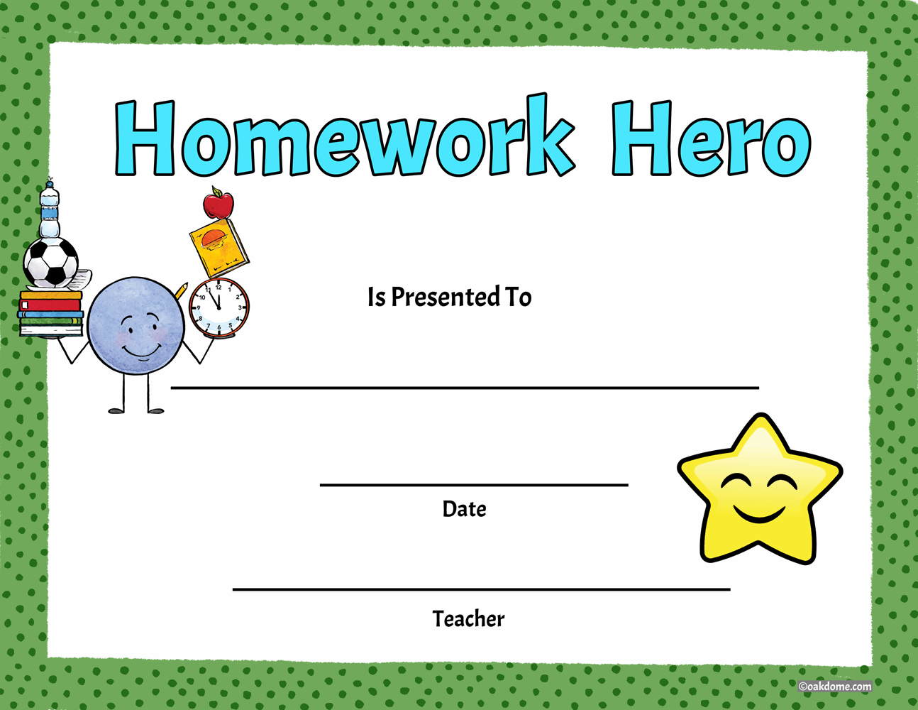 Free Fast Student Award Generator Homework Hero Award