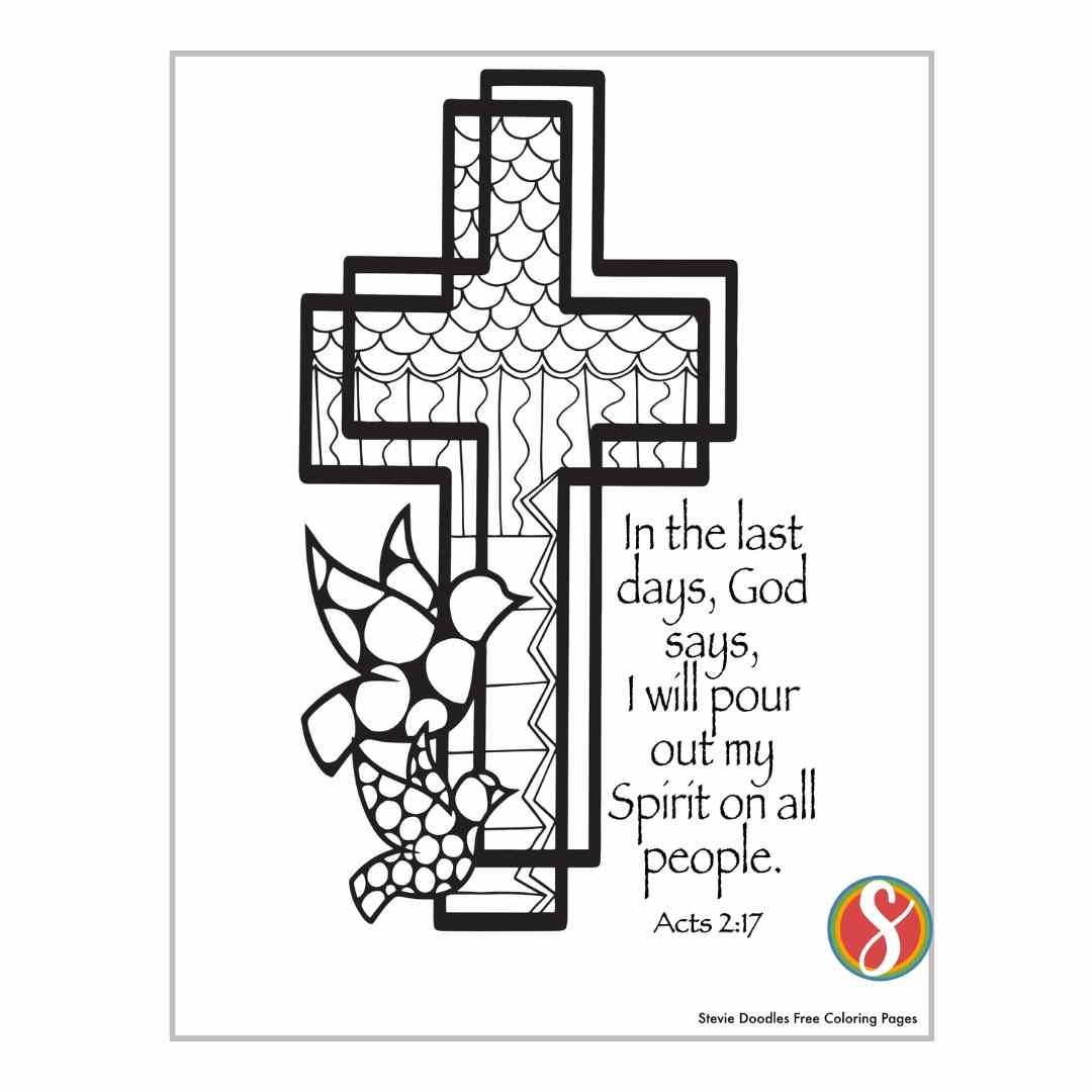 Free Holy Spirit Coloring Pages Stevie Doodles