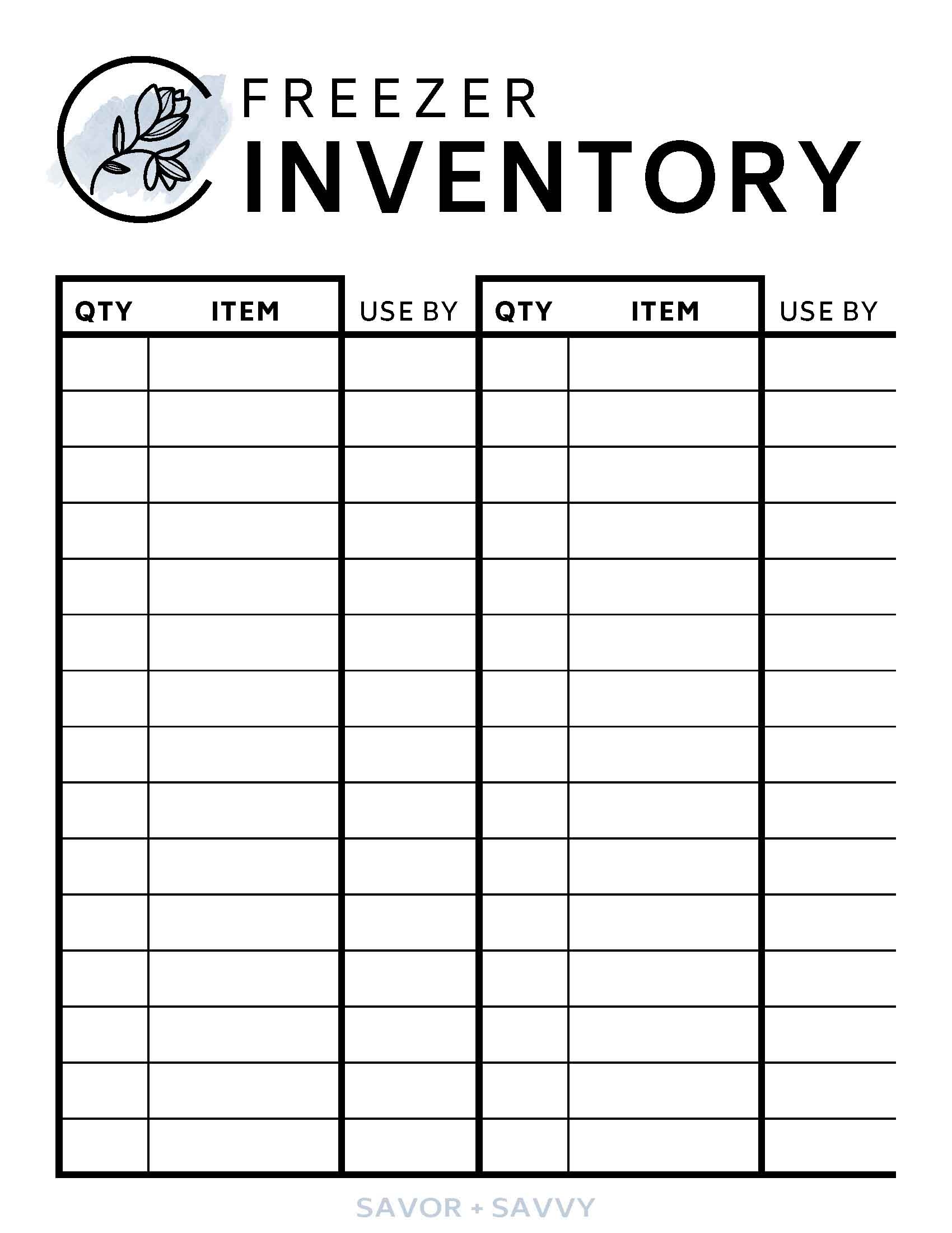 Free Printable Food Inventory Sheets