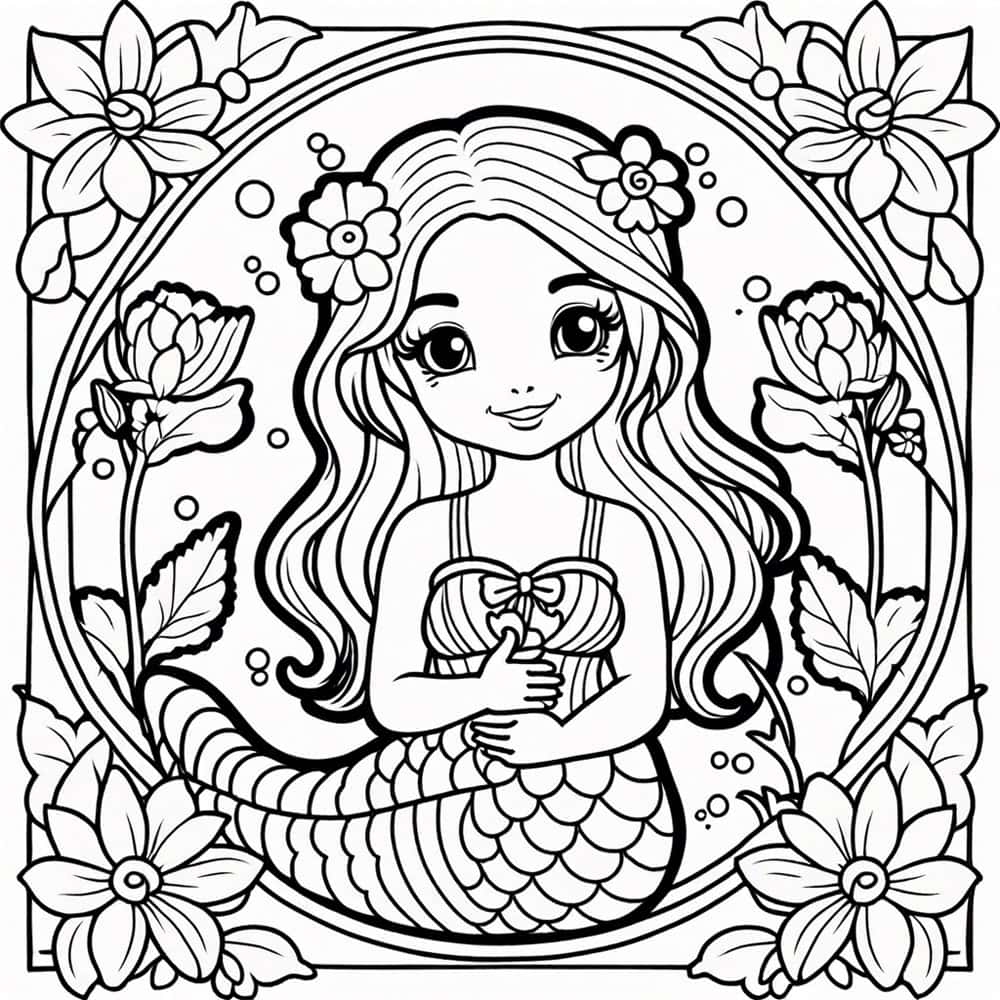Free Mermaid Coloring Pages With Printables Hello Wonderful