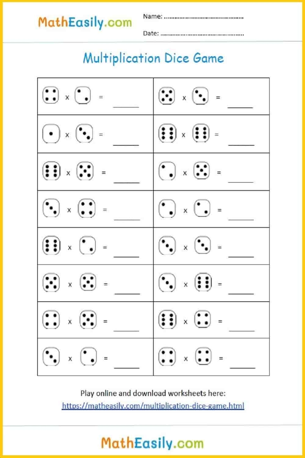 Printable Math Games Free