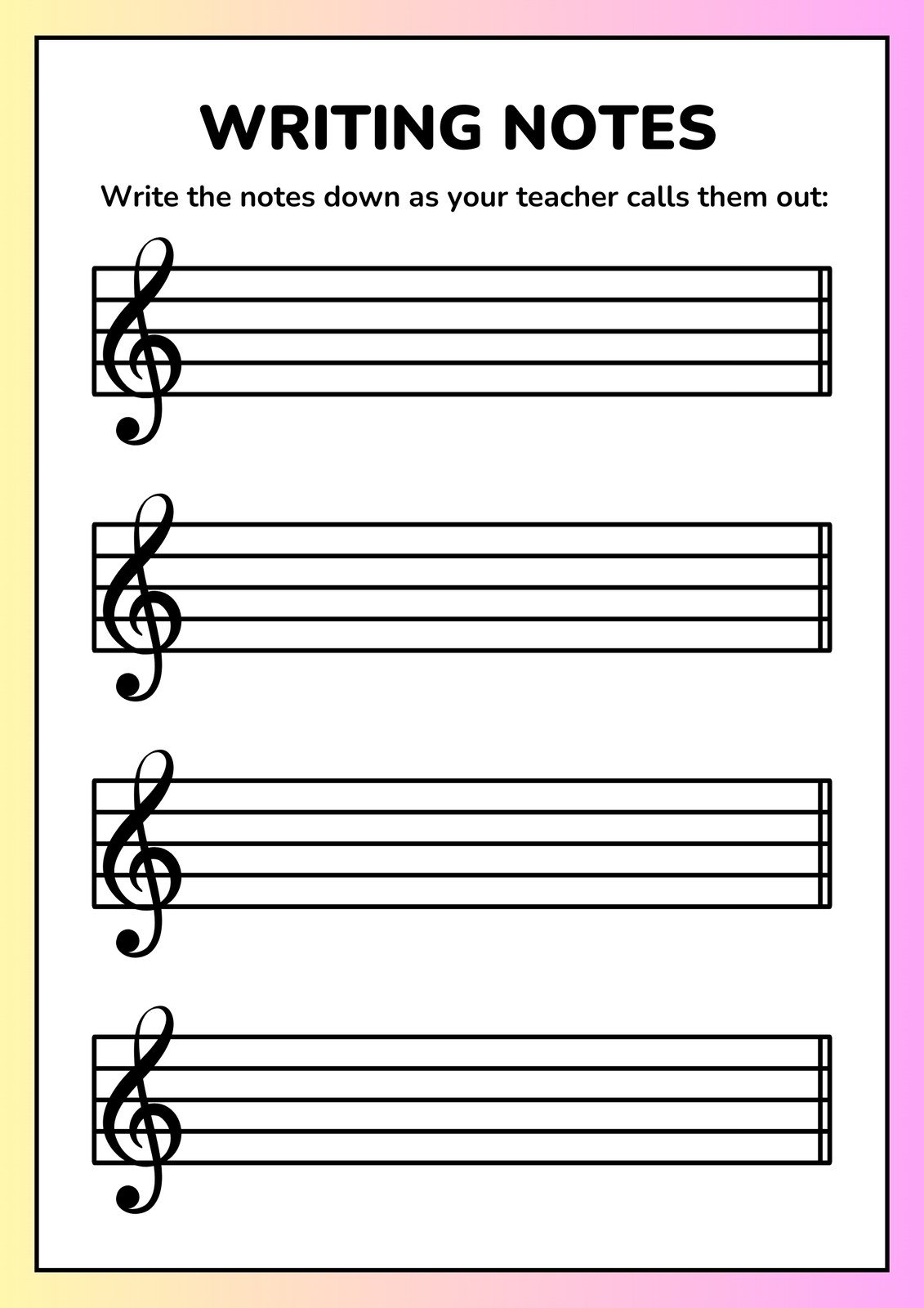 Free Music Worksheet Templates To Edit And Print Canva