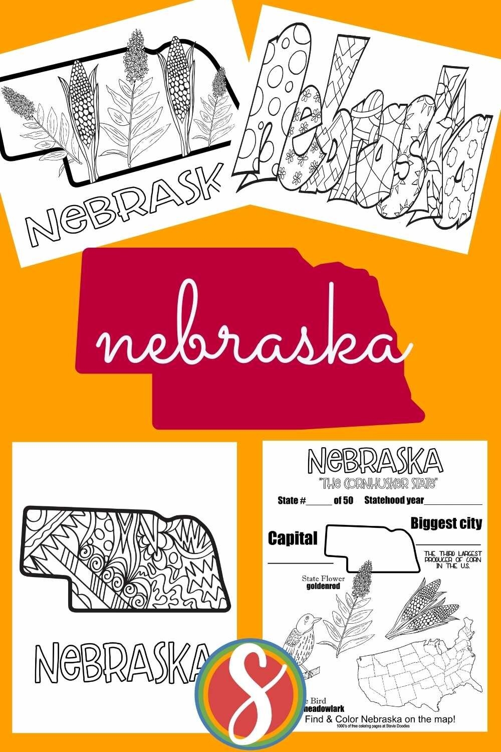 Free Nebraska Coloring Pages Stevie Doodles