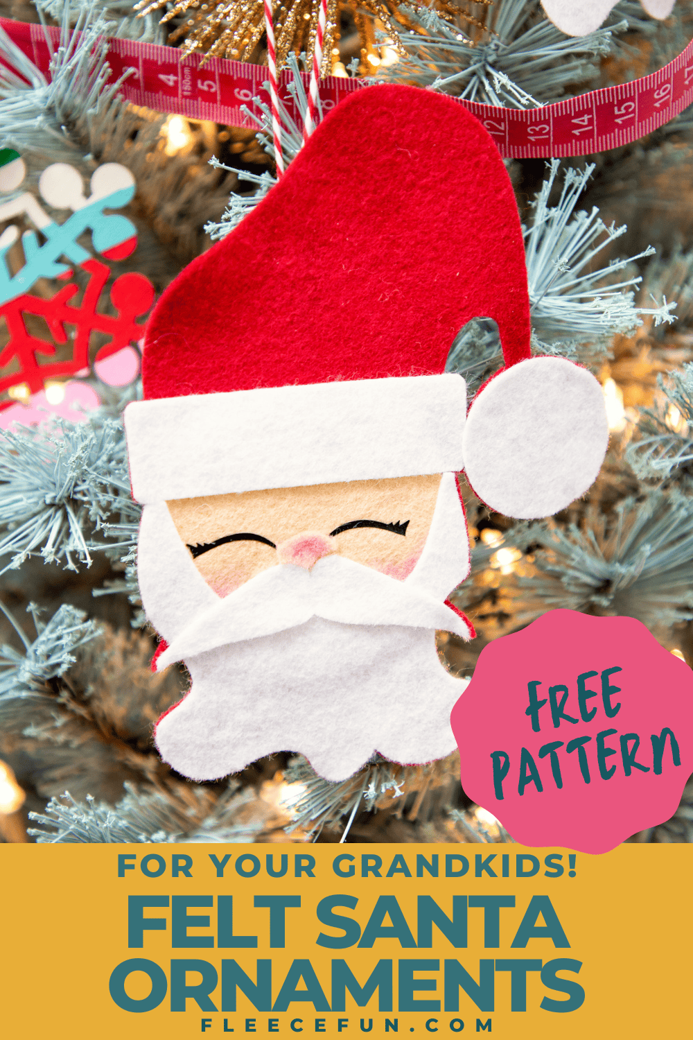Free Ornament Template Felt Santa DIY Fleece Fun