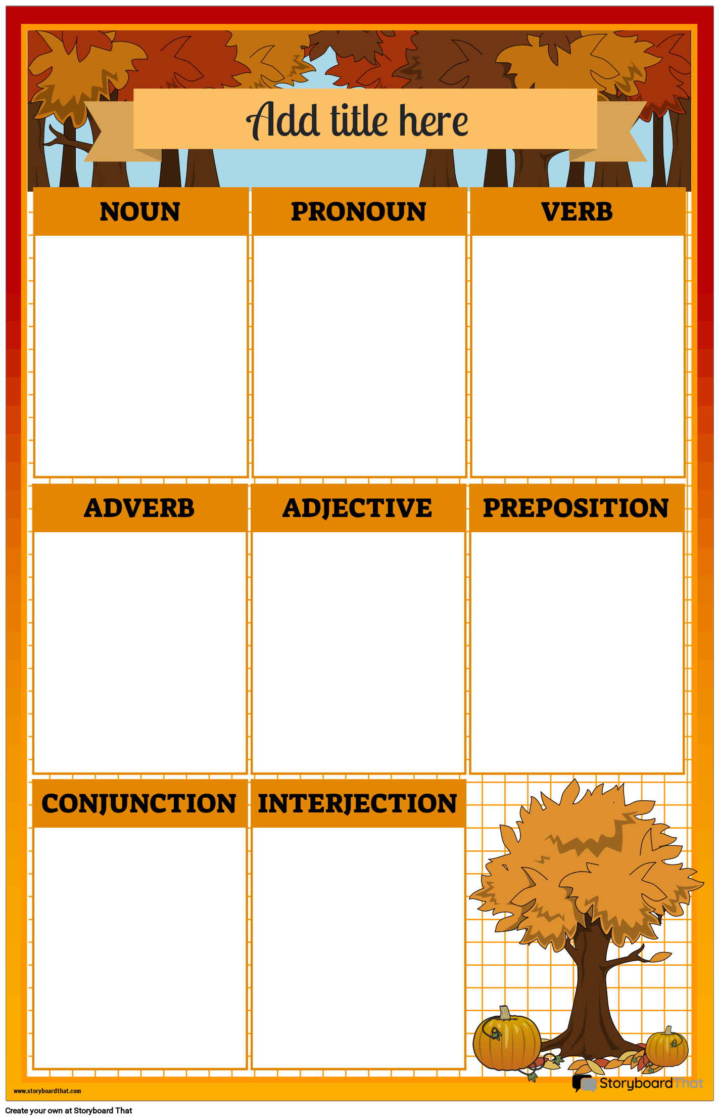 Free Printable Parts Of Speech