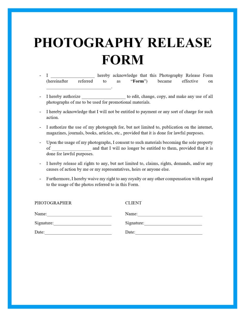 Free Printable Print Release Form