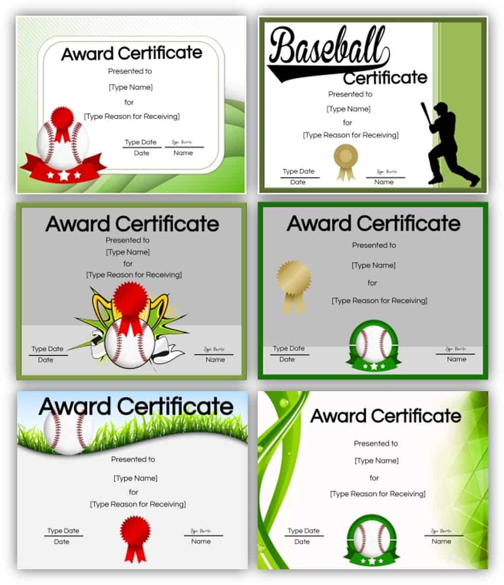 FREE Printable And Editable Baseball Awards With Certificate Templates
