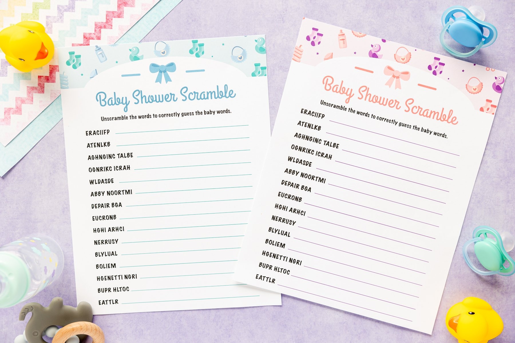 Printable Free Baby Word Scramble