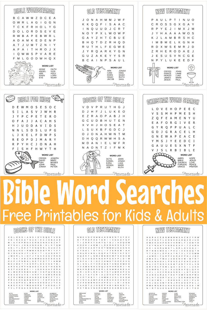 Free Printable Bible Word Search Puzzles For Kids
