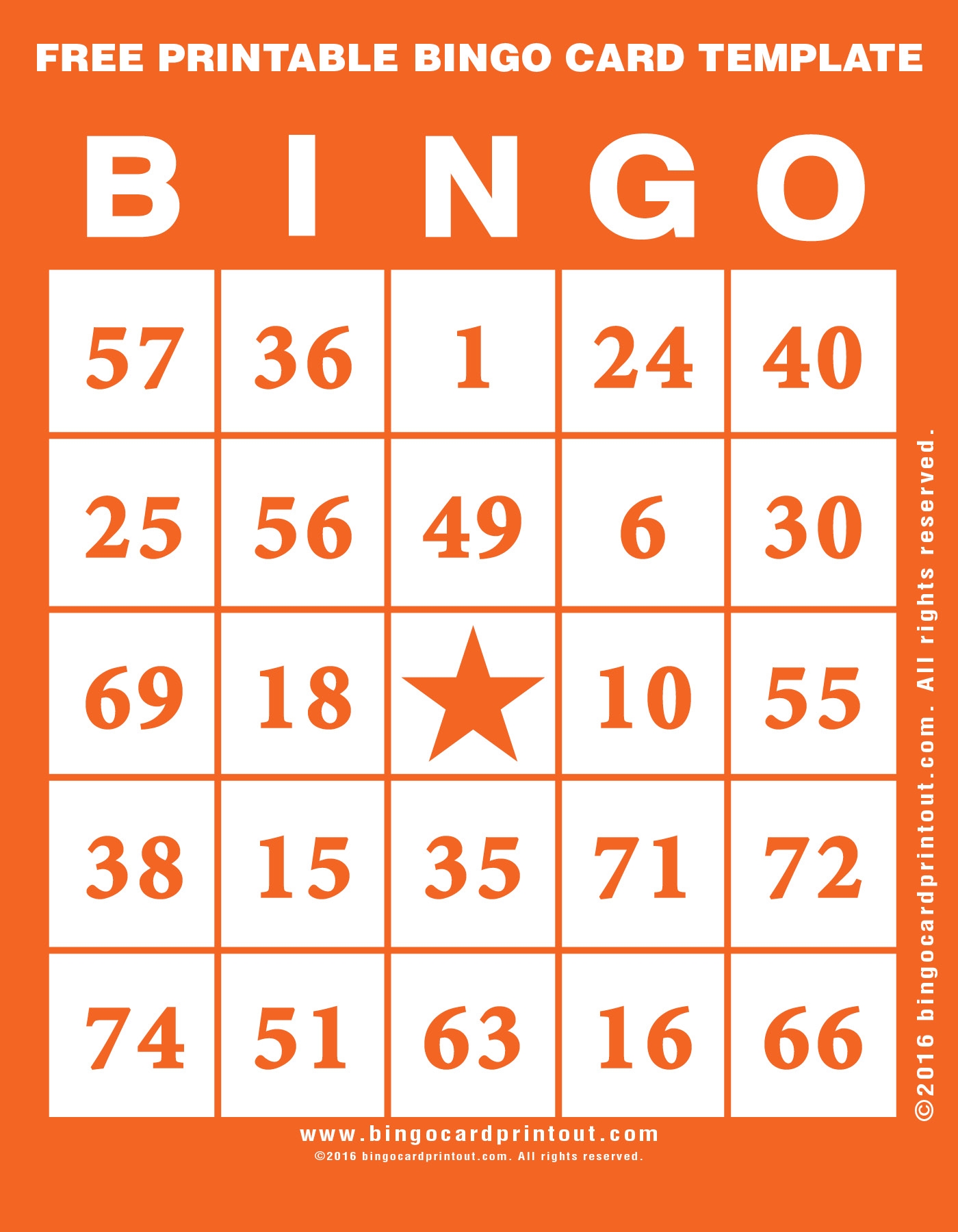 Free Printable Bingo Game