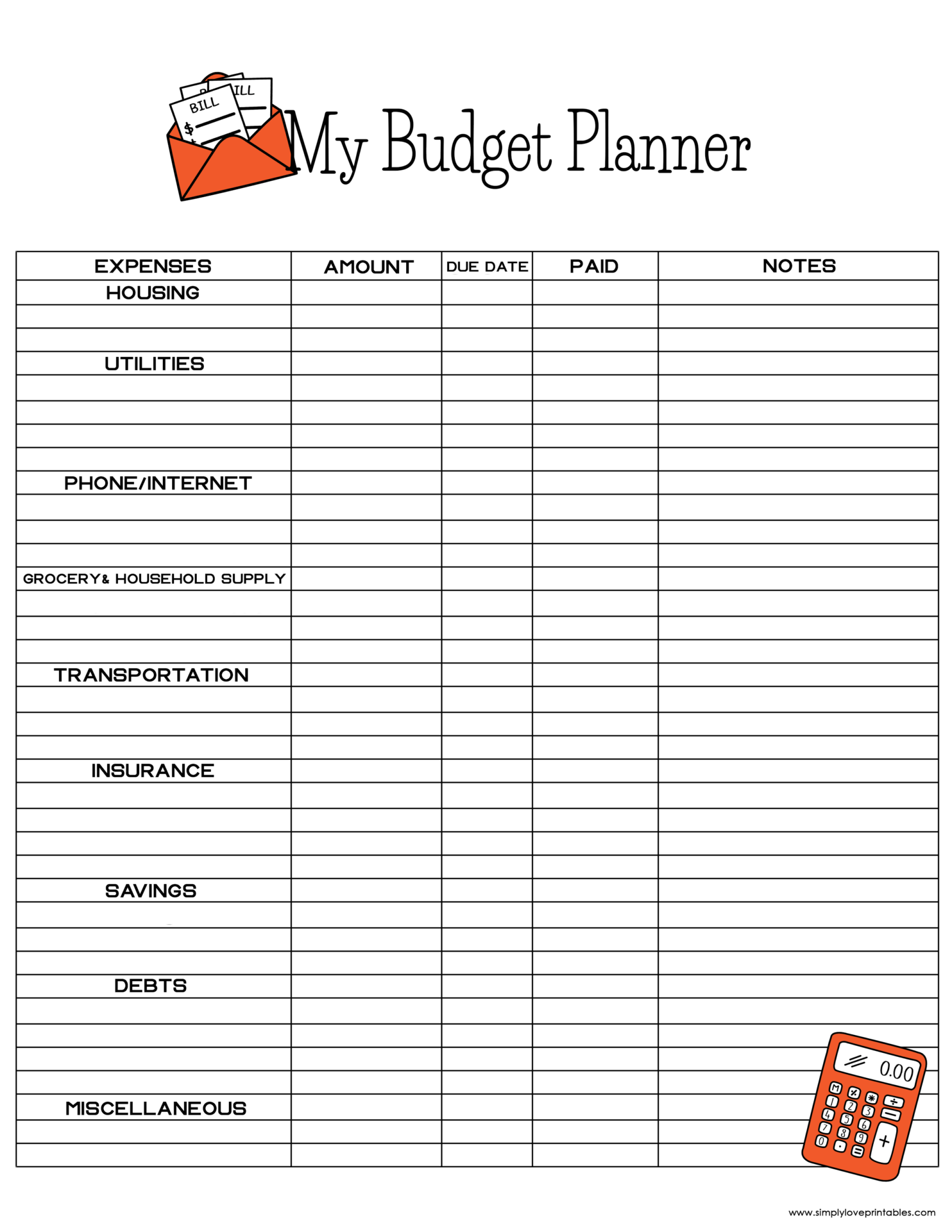 Free Budget Worksheets Printable