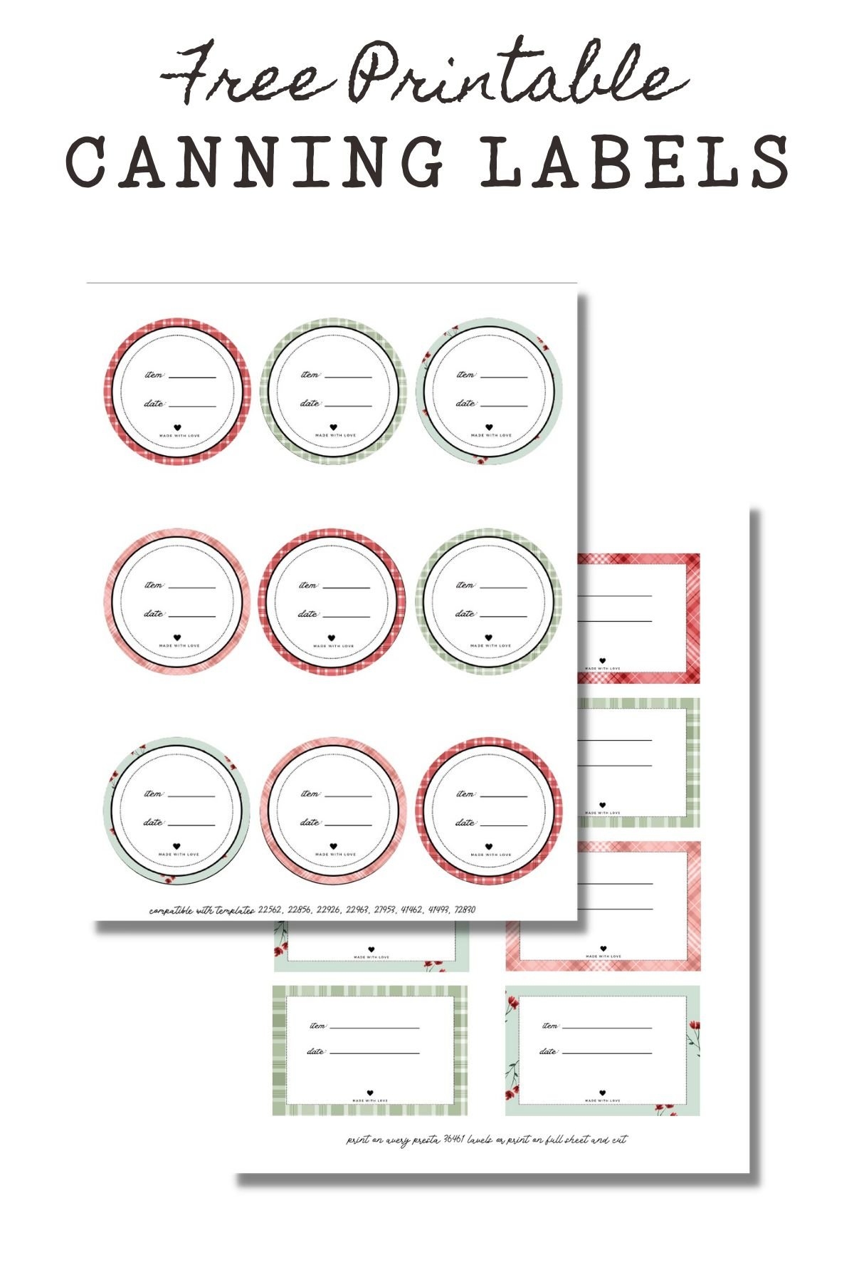 Free Printable Canning Labels Easy Download 