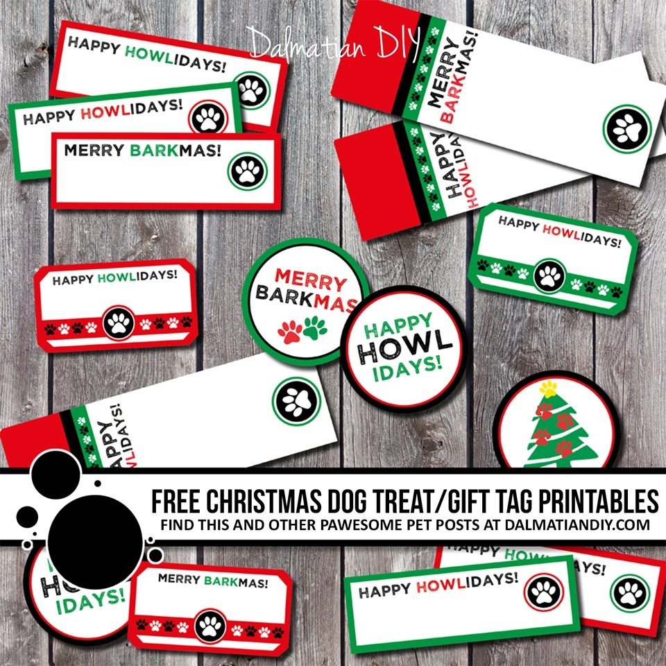 Free Printable Christmas Dog Treat Gift Tags And Labels Dalmatian DIY