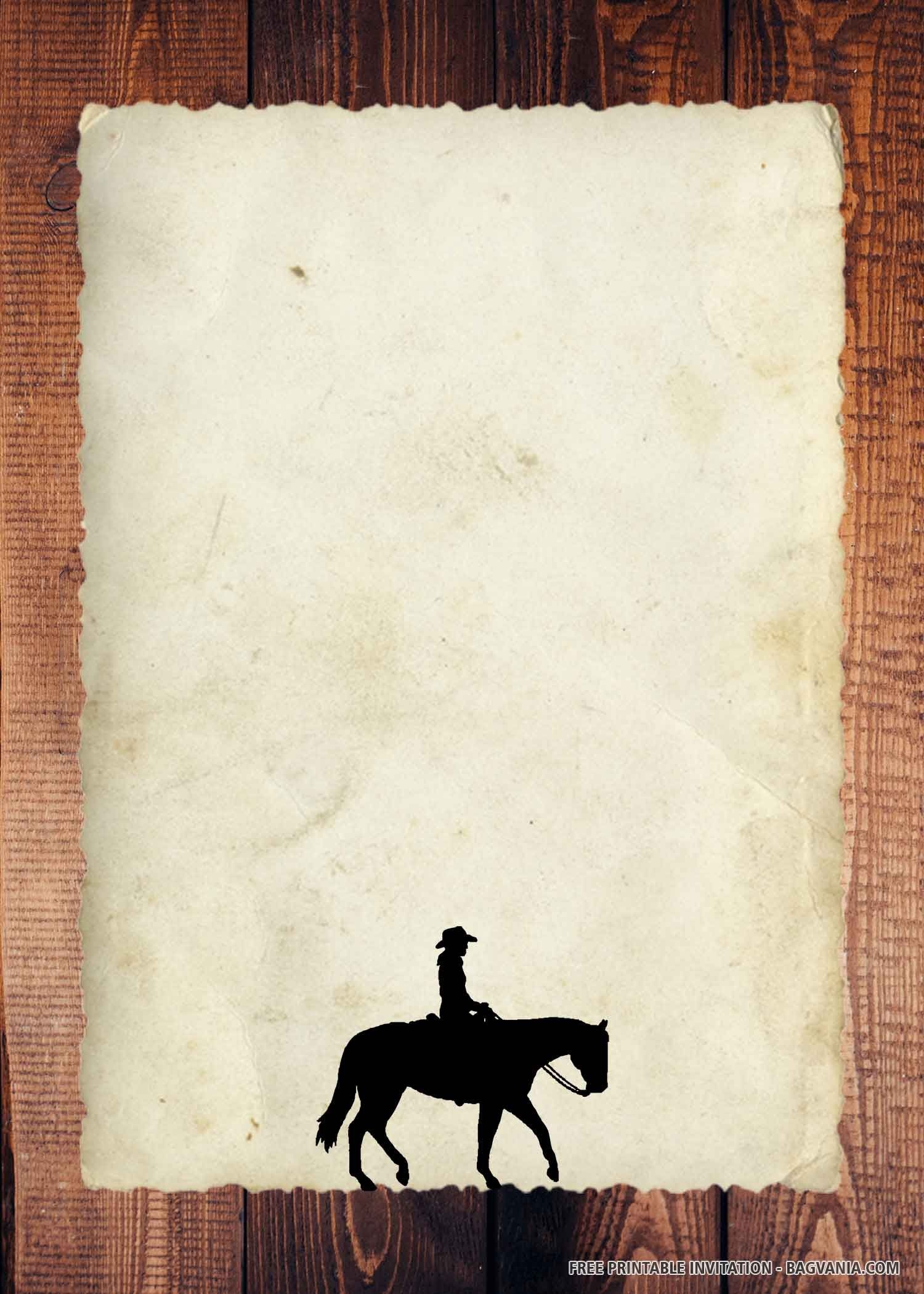 FREE PRINTABLE Cowboy Birthday Invitation Templates