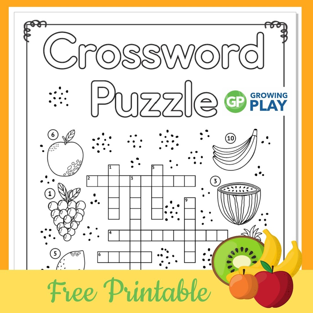 Free Printable Crossword Puzzles For Kids Growing Play