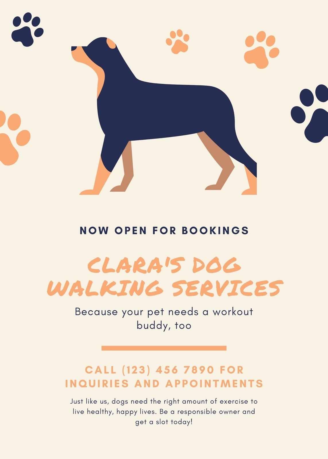 Free Printable Customizable Dog Walker Flyer Templates Canva