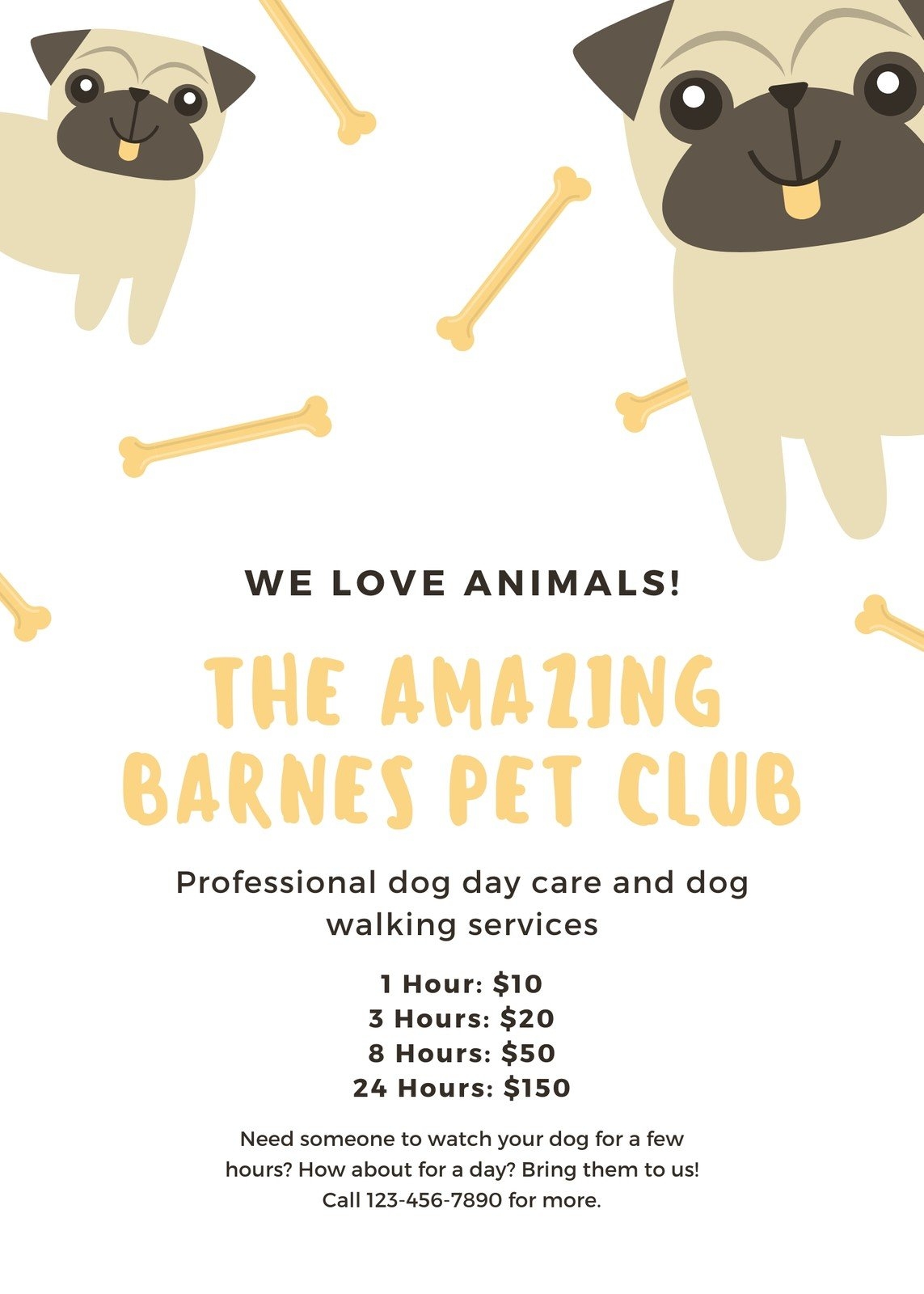 Free Printable Customizable Dog Walker Flyer Templates Canva