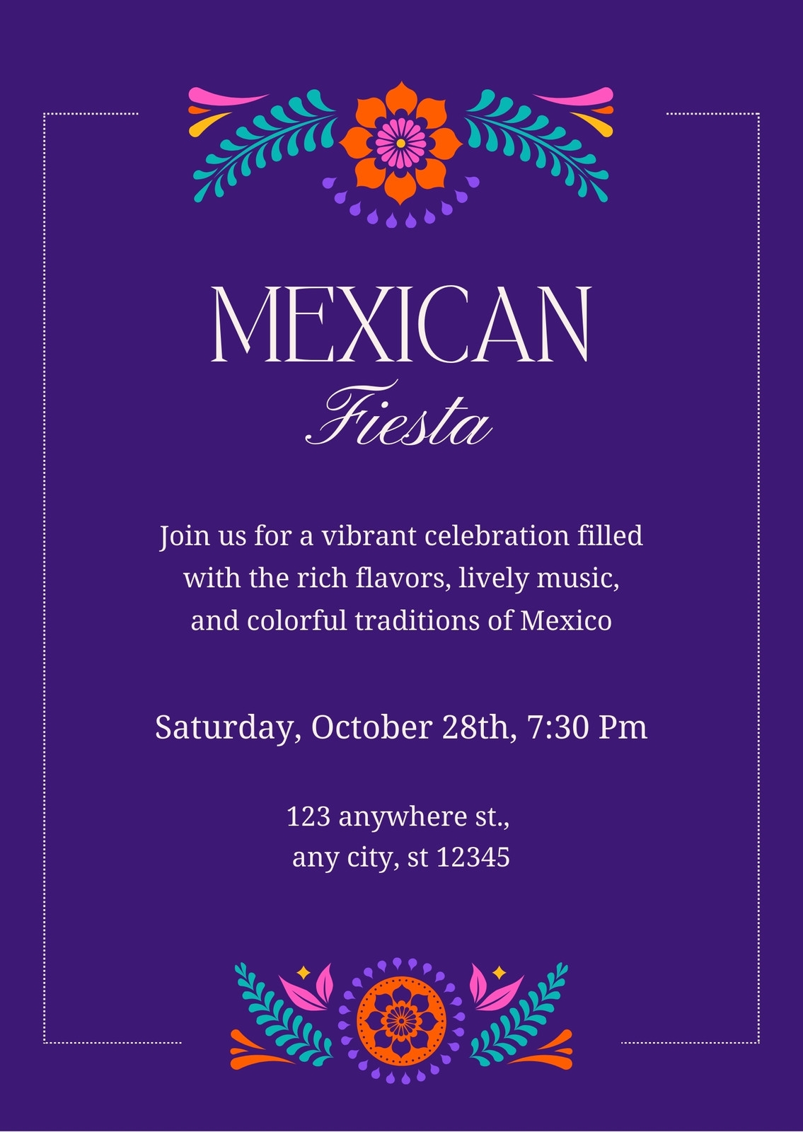 Free Printable Customizable Fiesta Invitation Templates Canva