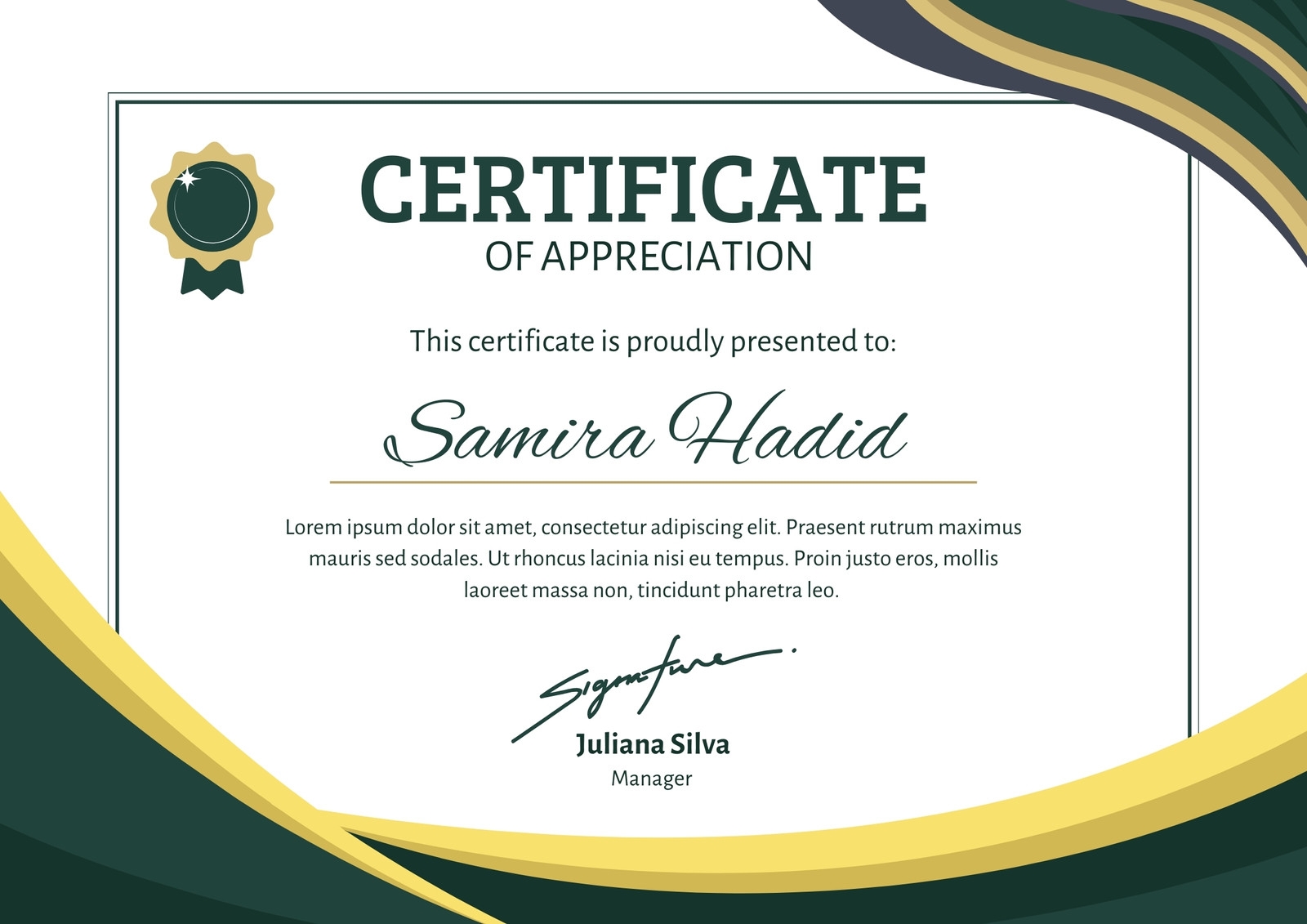 Free Printable Customizable Recognition Certificate Templates Canva