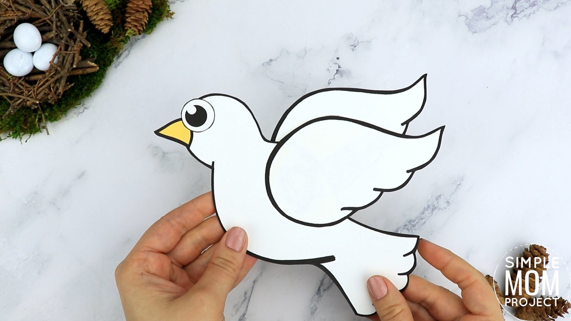 Free Printable Cut And Paste Dove Craft For Kids With Dove Template Simple Mom Project