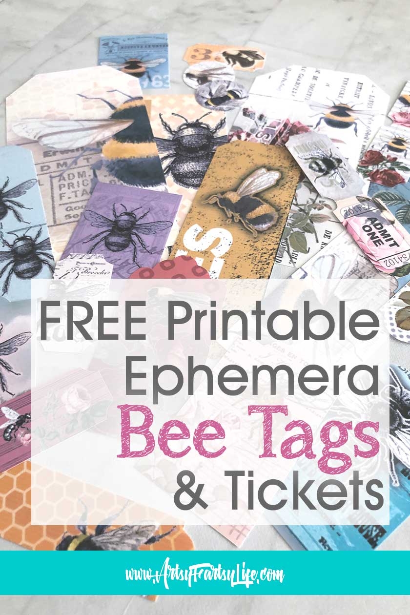 Free Printable Ephemera Bee Tags Tickets Artsy Fartsy Life