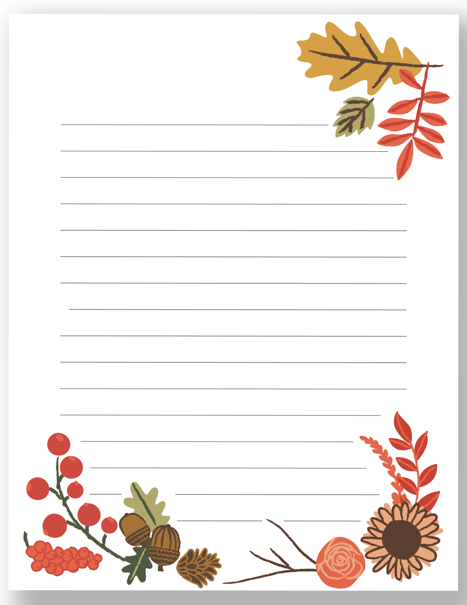 Free Printable Fall Page Borders Gathering Beauty