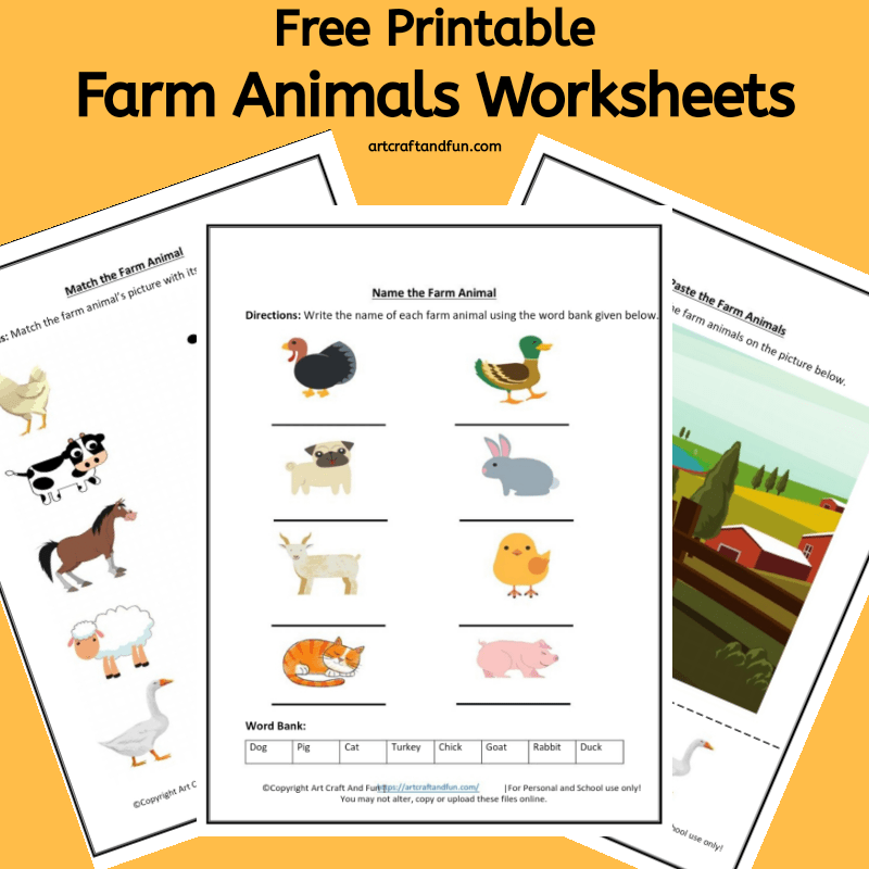Free Printable Farm Animals Worksheets 