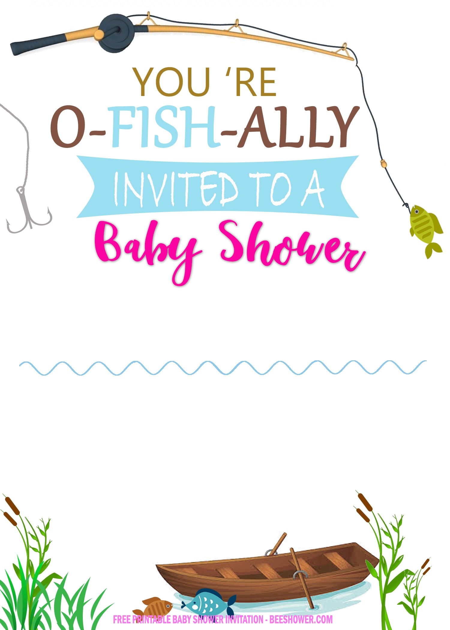FREE Printable Fishing Themed Invitation Templates