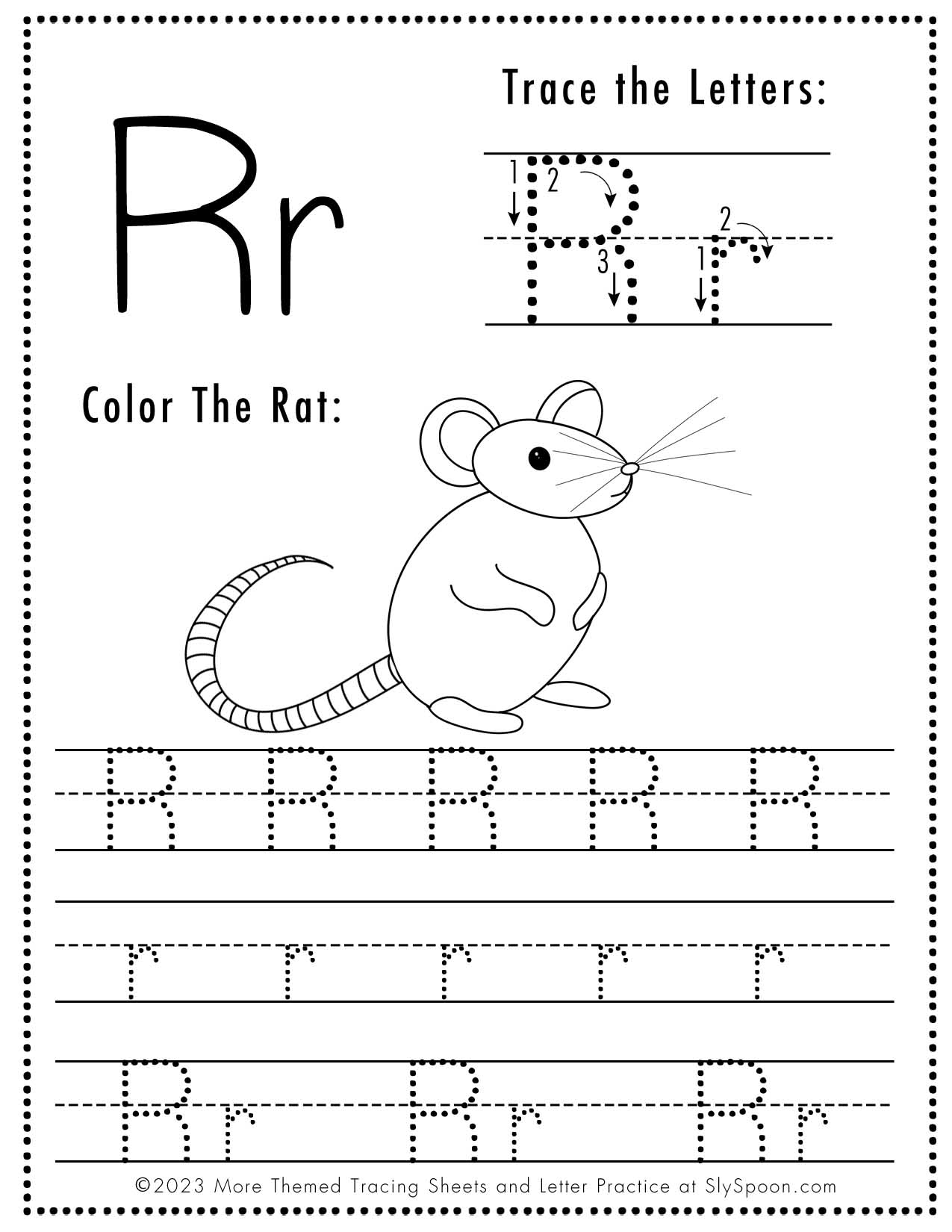 Free Printable Halloween Themed Letter R Tracing Worksheet Sly SpoonSly Spoon