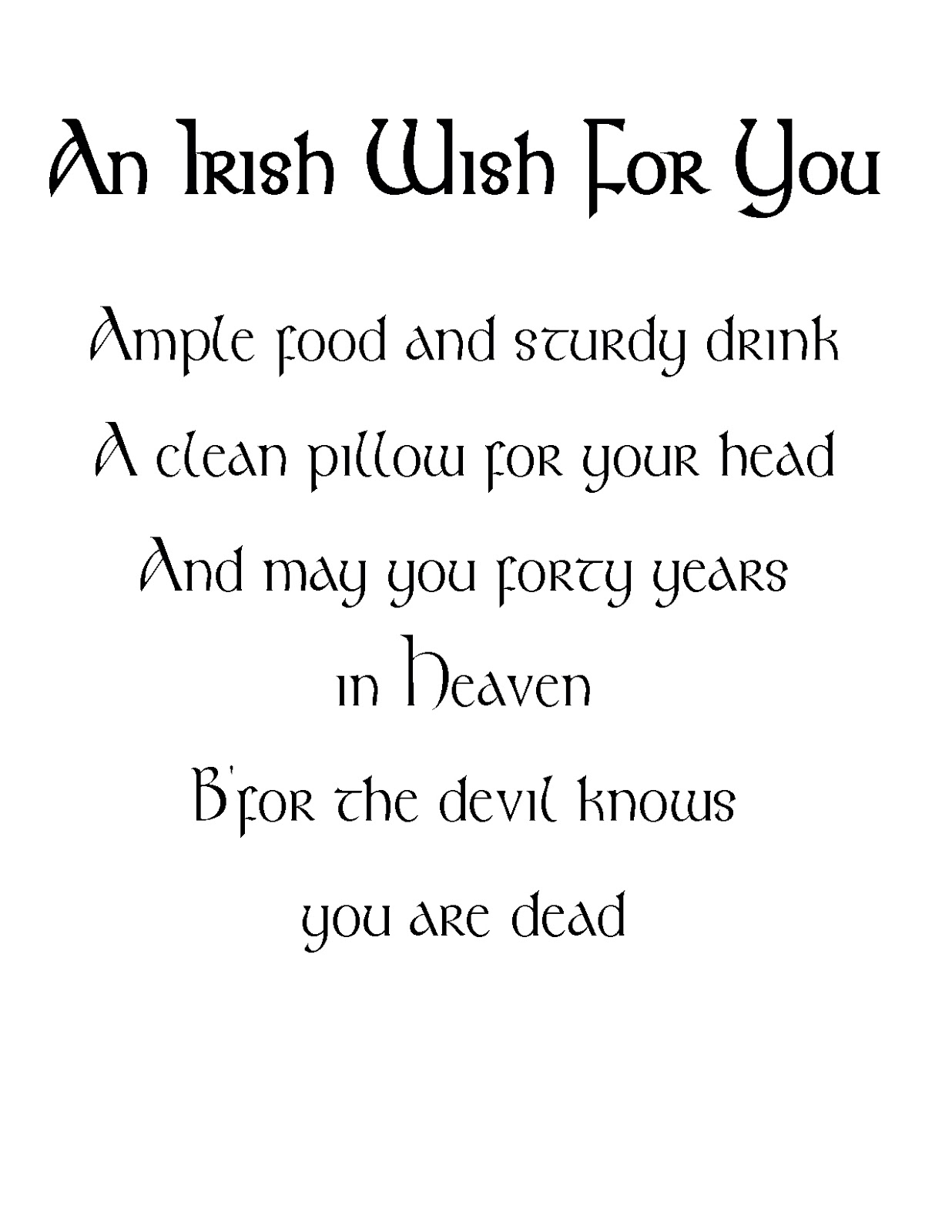Free Printable Irish Sayings Miss Kopy Kat