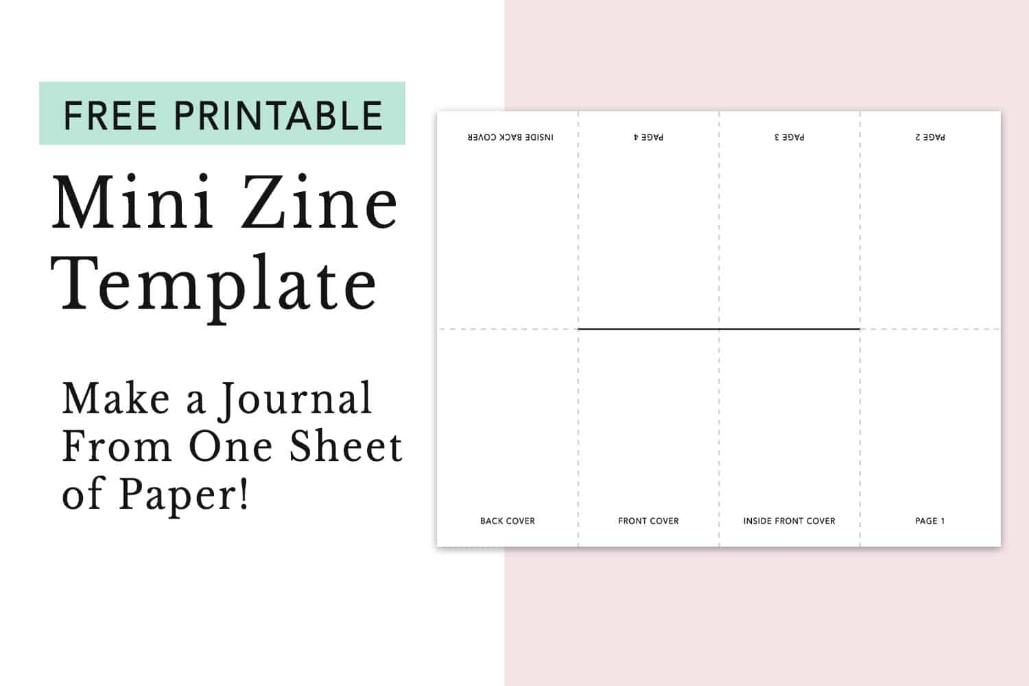 Free Printable Mini Zine Template One Piece Of Paper Journal