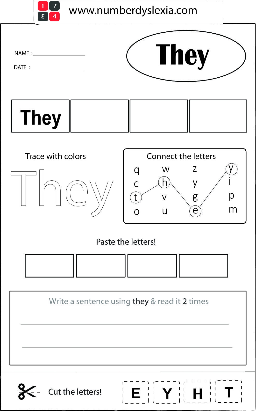 Free Printable Orton Gillingham Worksheet With Template PDF Number Dyslexia