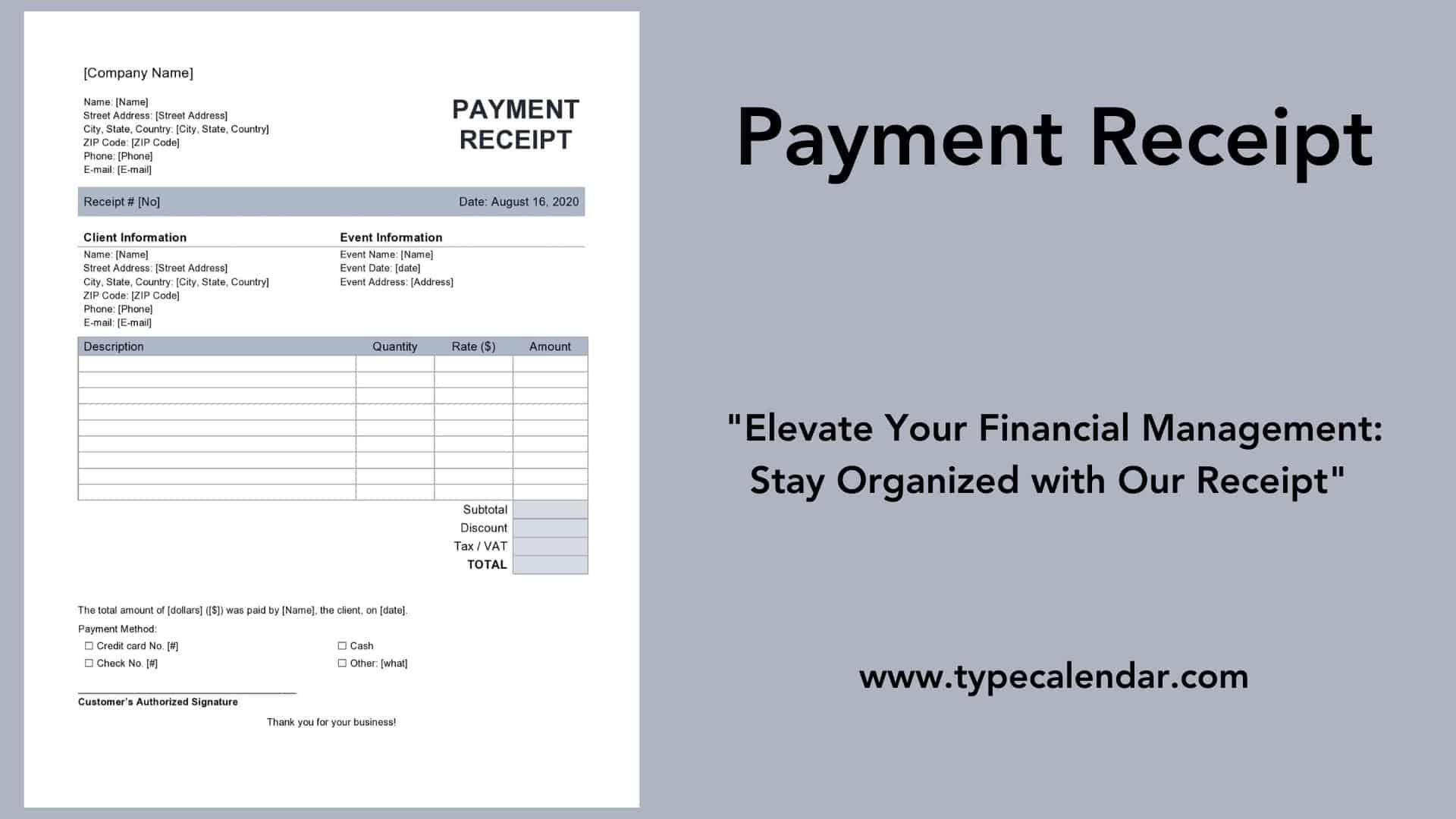 Free Printable Receipt Form