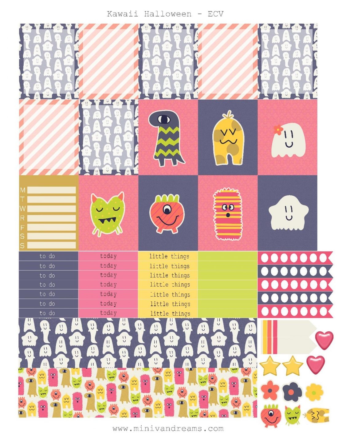 Free Printable Planner Stickers Kawaii Halloween ECV HP BONUS City Girl Farm Life