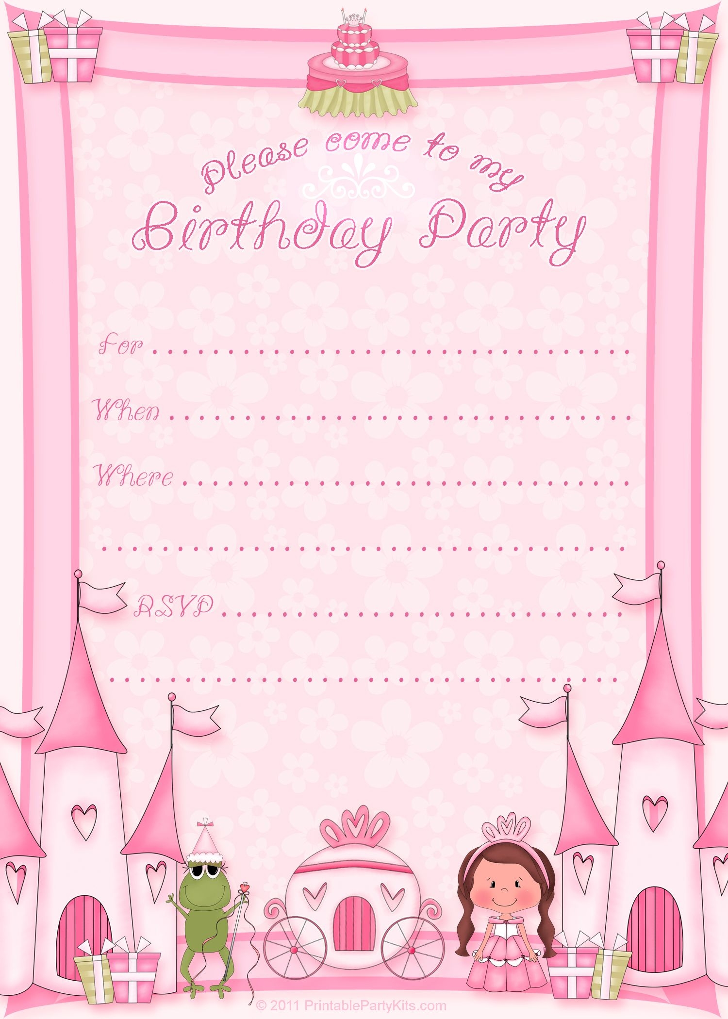 FREE Printable Princess Invitation With Matching Cupcake Toppers