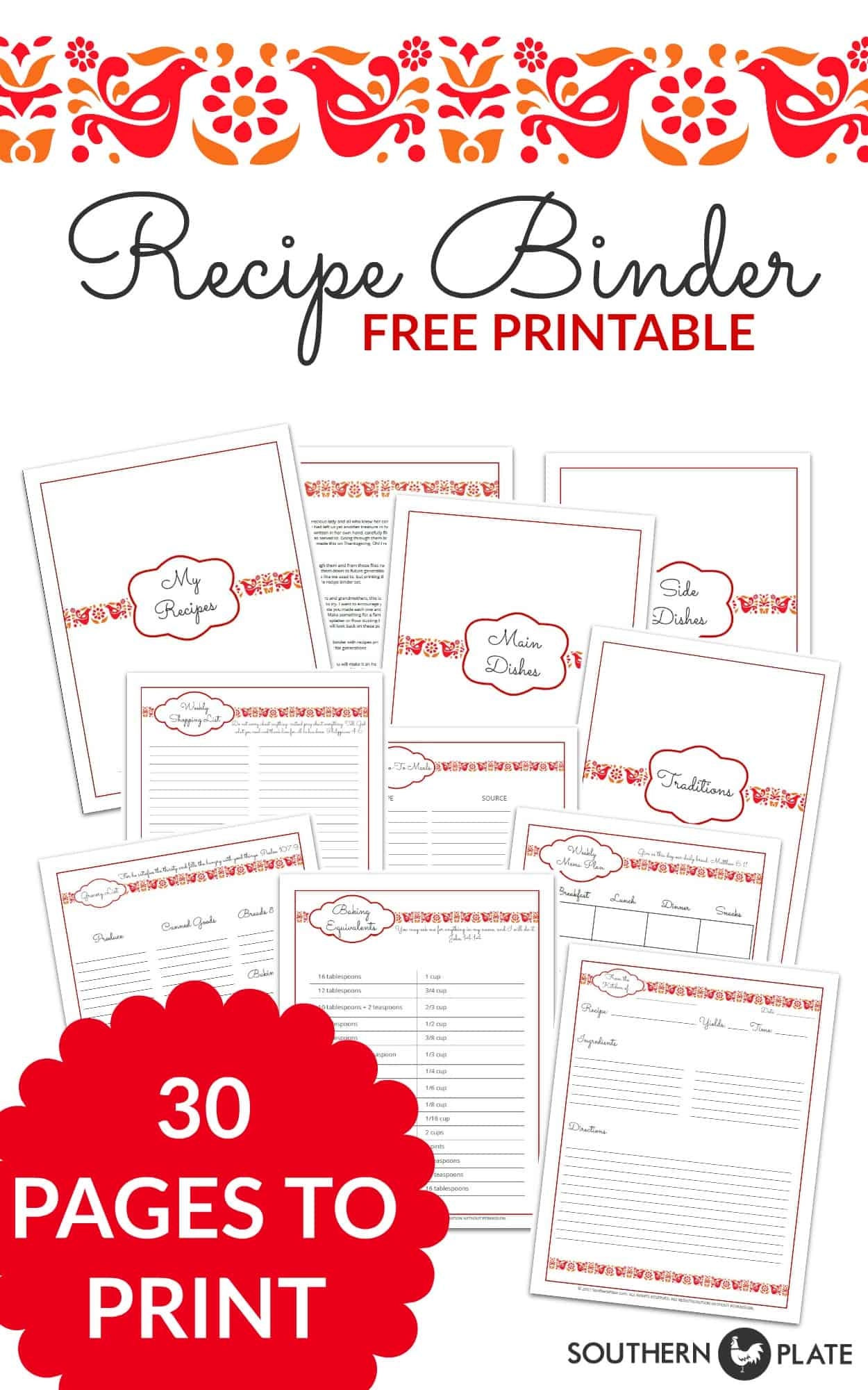 Free Printable Recipe Binder Templates